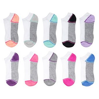 Girls SO® 10-Pack Multicolor No Show Socks