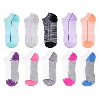 Girls SO® 10-Pack Multicolor No Show Socks
