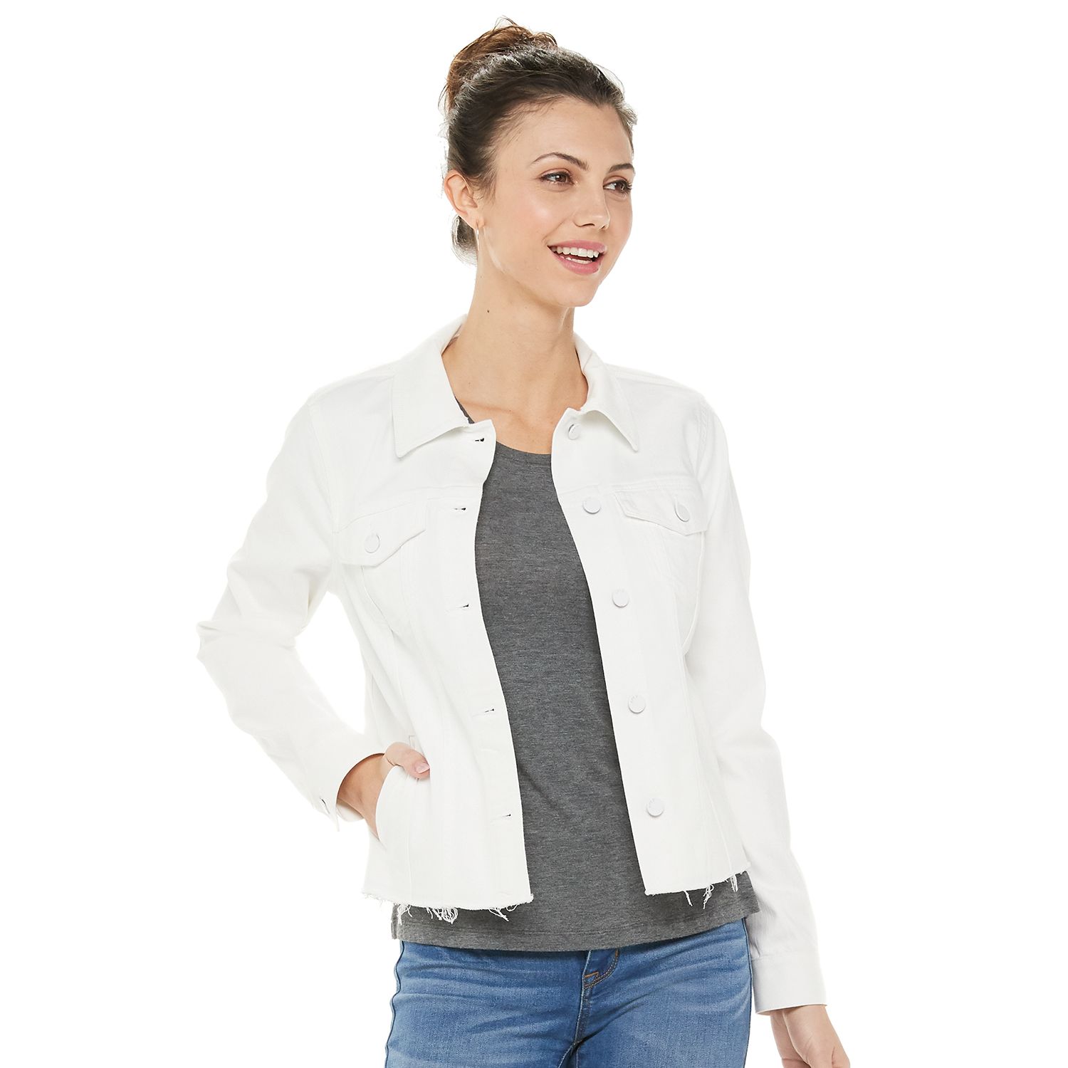 kohls white denim jacket