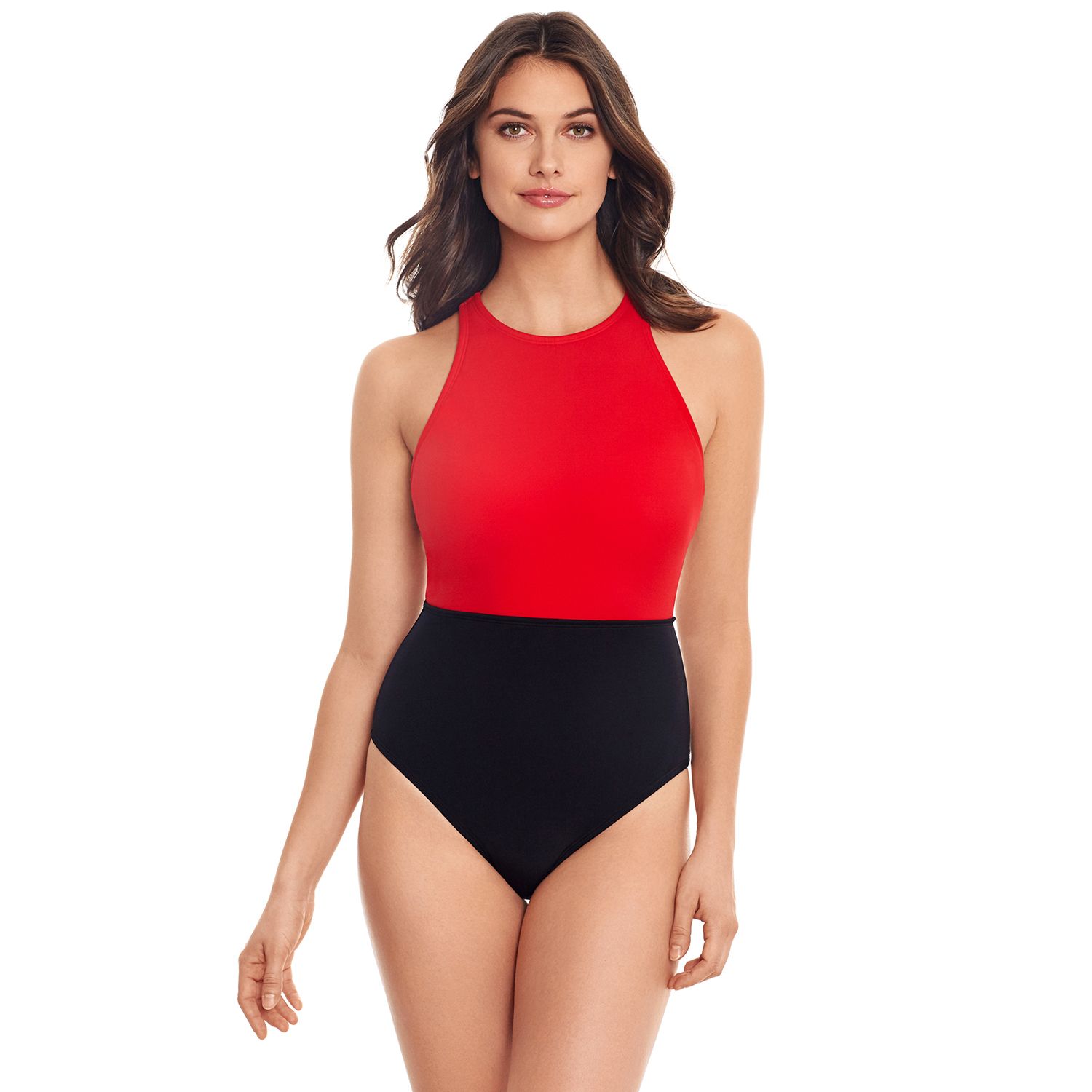women's high neck one piece swimsuit