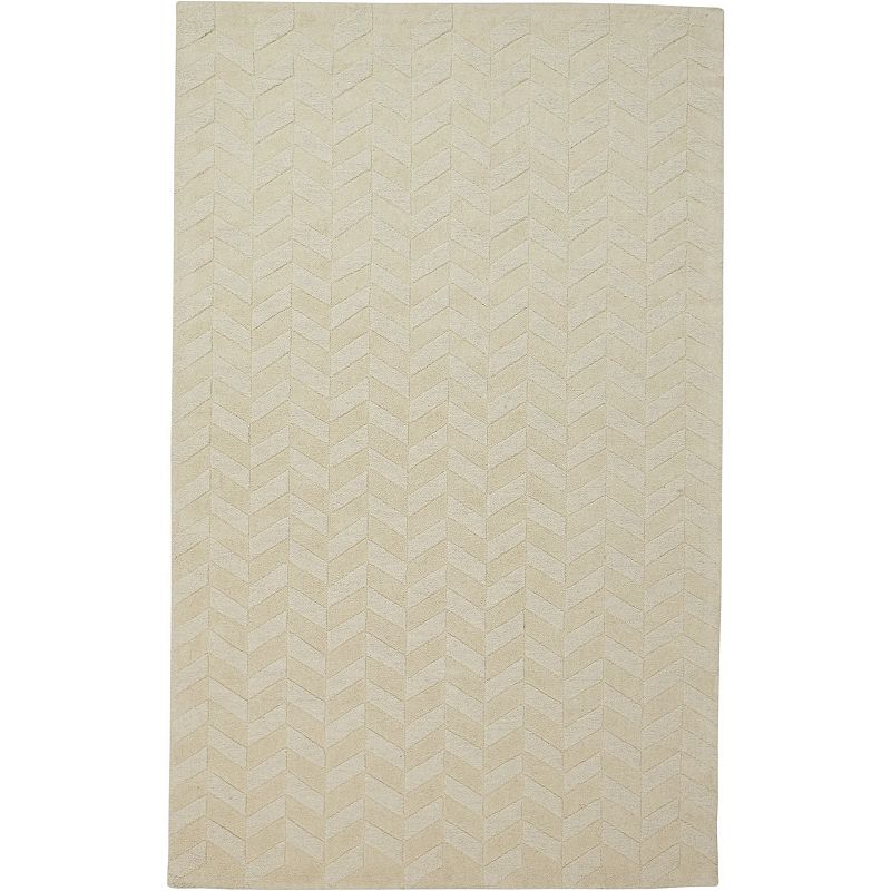 Weave & Wander Gainey Textured Rug, Beig/Green, 3.5X5.5 Ft