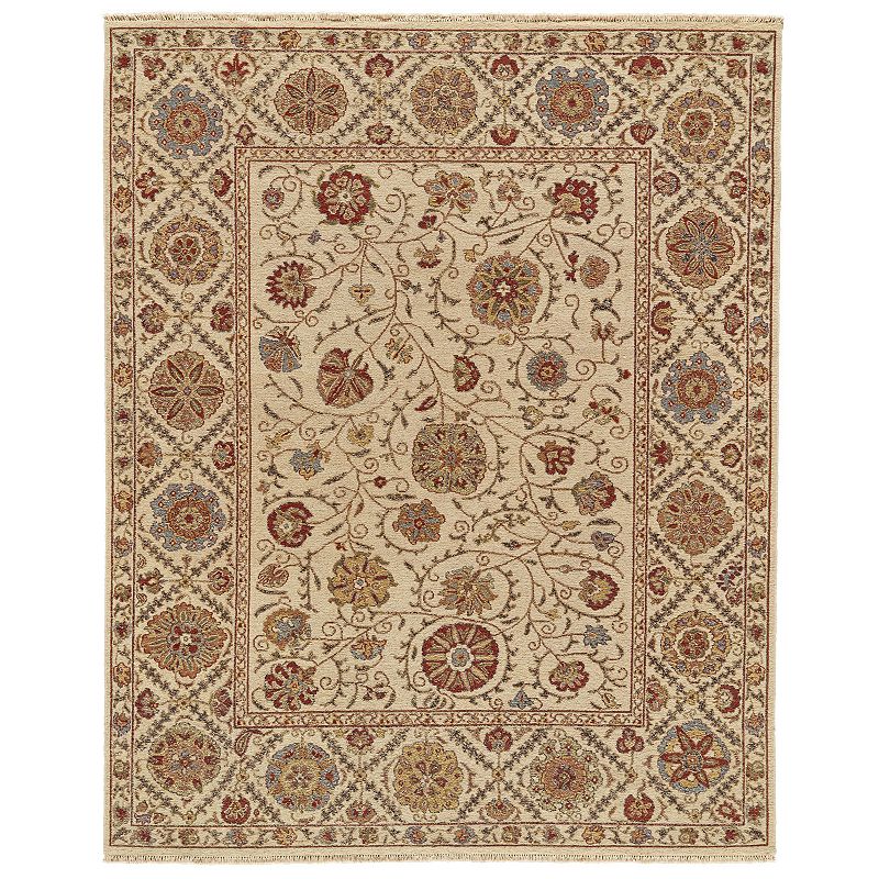 Weave & Wander Sulli Ornamental Rug, Beig/Green, 3.5X5.5 Ft