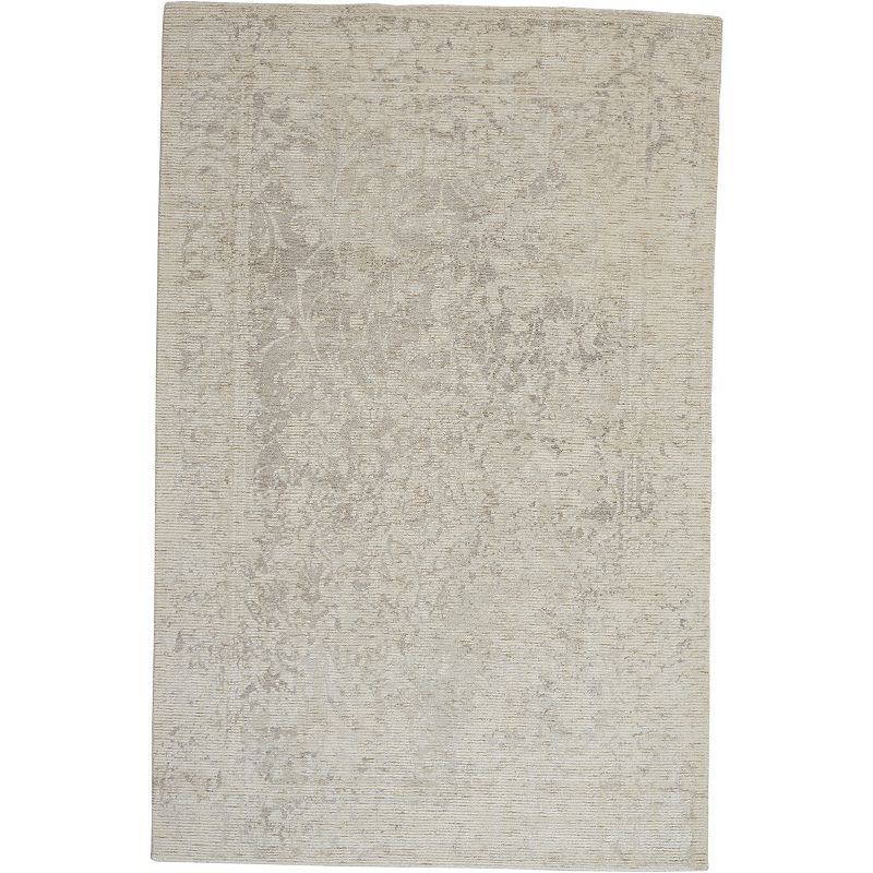 Weave & Wander Michener Distressed Rug, Beig/Green, 8Ft Rnd
