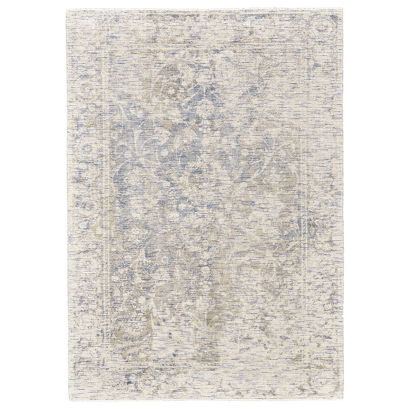 Weave & Wander Michener Distressed Rug, Blue, 8Ft Rnd