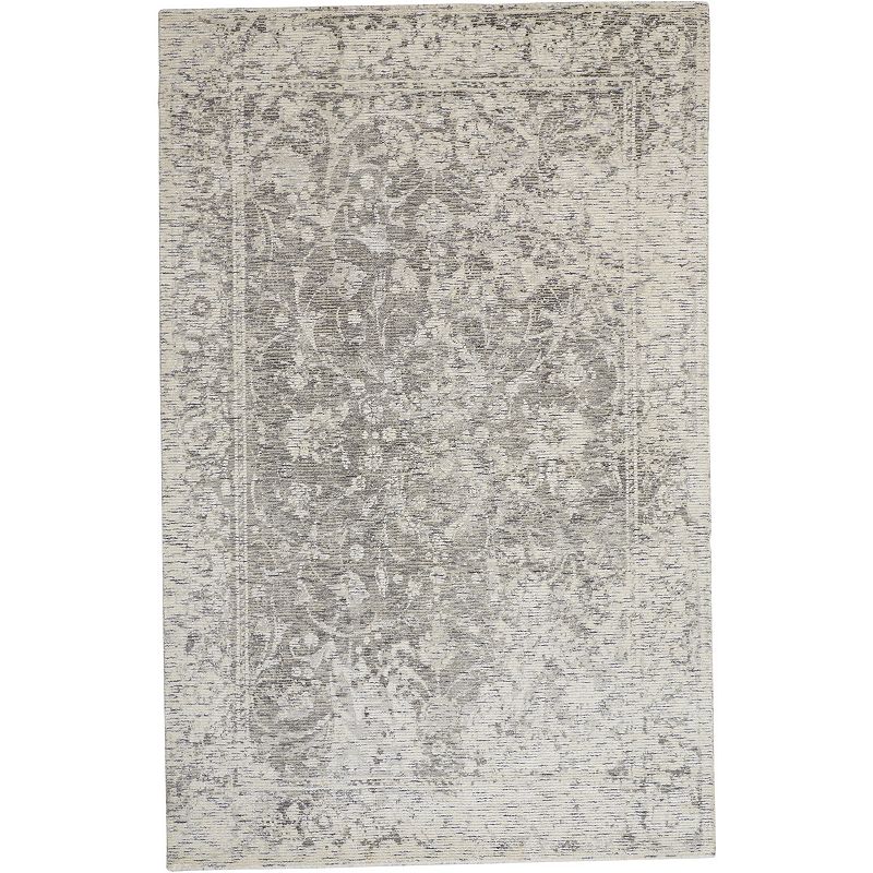Weave & Wander Michener Distressed Rug, Grey, 8Ft Rnd
