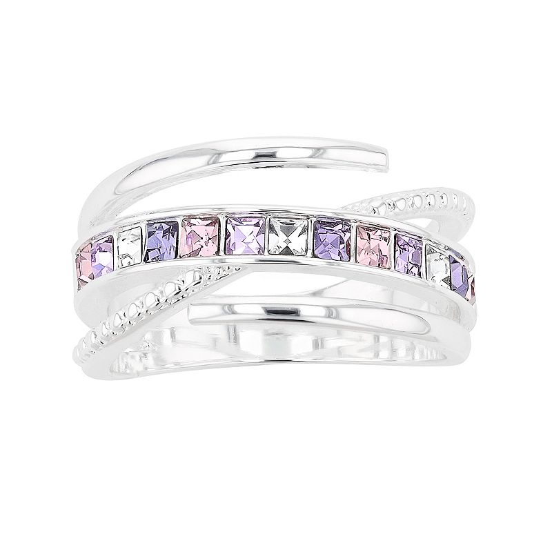 37196110 Brilliance Crystal Bypass Ring, Womens, Size: 8, P sku 37196110