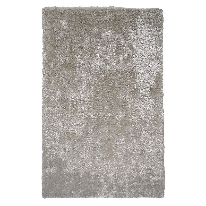 Weave & Wander Kelim Beige Shag Area Rug, White, 7X10 Ft