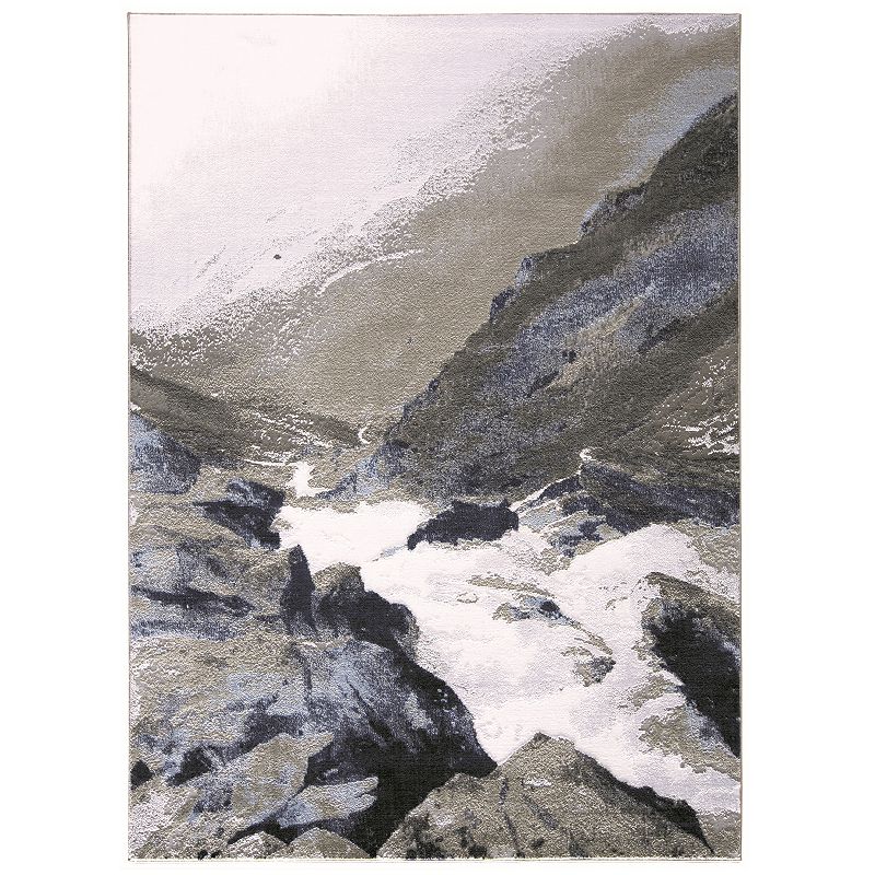 Weave & Wander Javers Contemporary Abstract Area Rug, Grey, 5X7 Ft