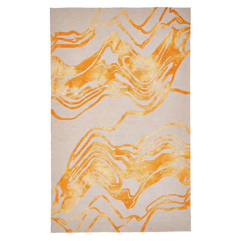 Weave & Wander Pearline Abstract Indoor/Outdoor Area Rug, Yellow, 5X8 Ft