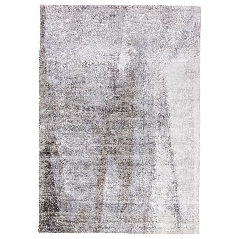 Weave & Wander Cashel Abstract Watercolor Rug, Grey, 8X10 Ft