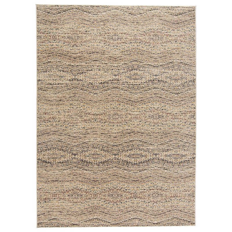 Weave & Wander Huron Distressed Ornamental Rug, Beig/Green, 5X8 Ft