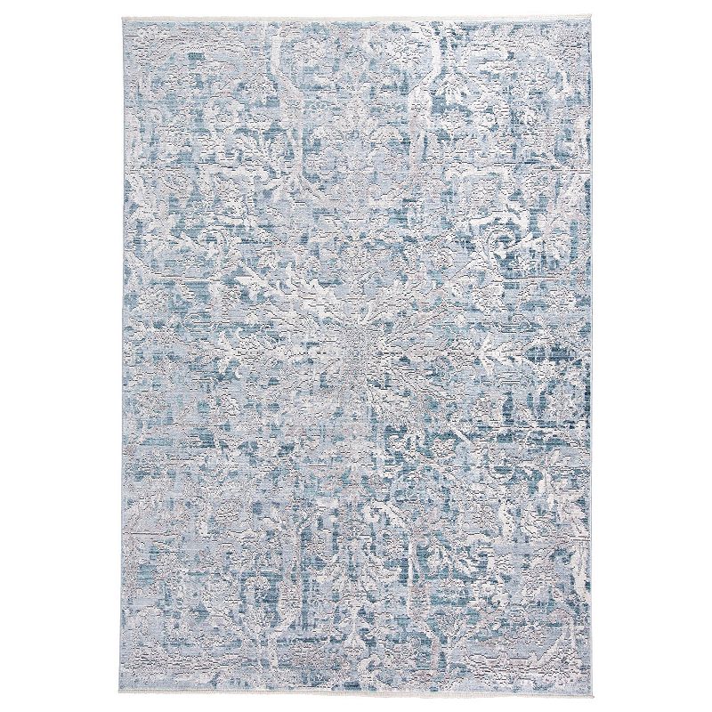 Weave & Wander Tirza Distressed Ornamental Bohemian Rug, Blue, 4X6 Ft