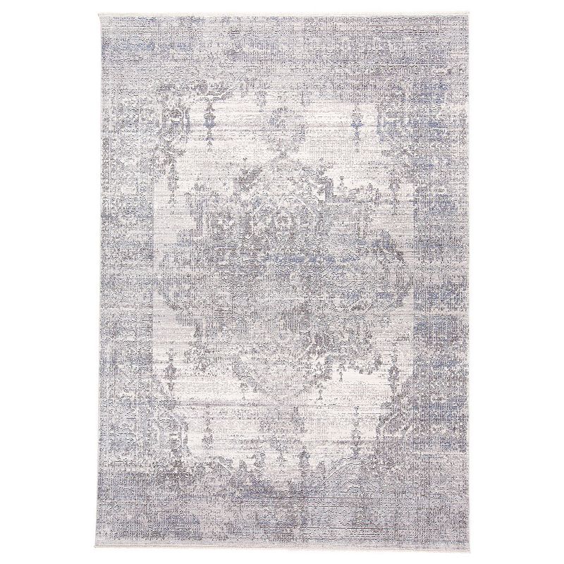 Weave & Wander Tirza Distressed Ornamental Bohemian Rug, Grey, 8X10 Ft