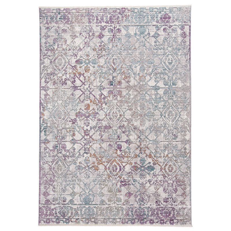 Weave & Wander Tirza Distressed Ornamental Bohemian Rug, White, 5X8 Ft