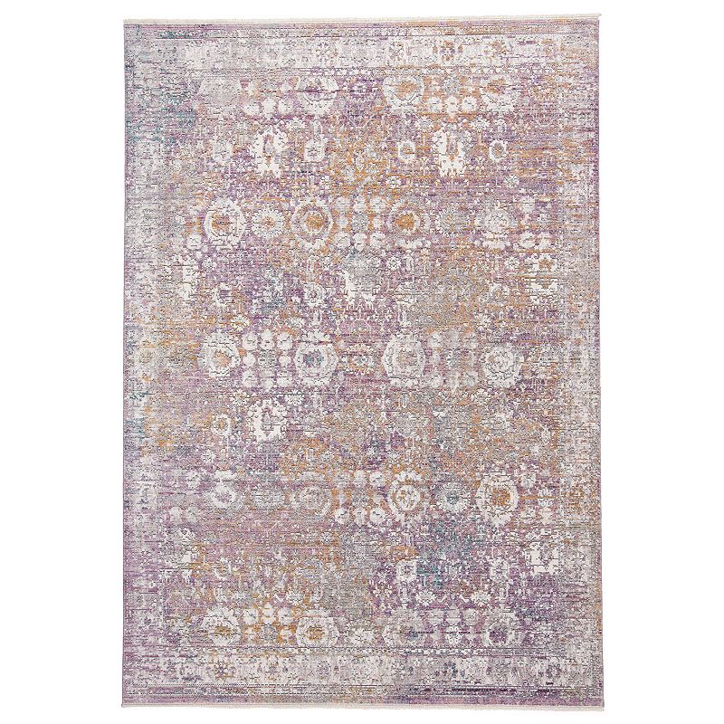 Weave & Wander Tirza Distressed Ornamental Bohemian Rug, Pink, 8X10 Ft