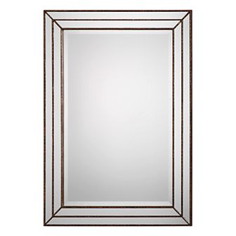 Metallic Bronze Finish Hanging Mirror