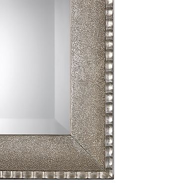 Textured Surface Metallic Silver Finish Wall Mirror