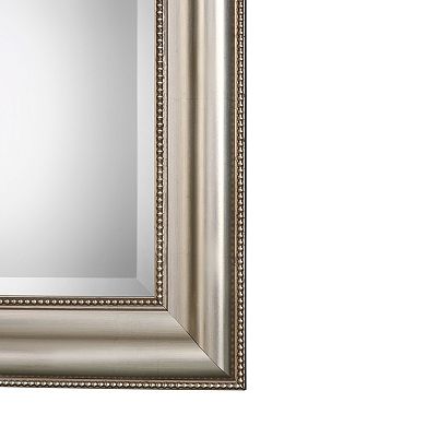 Lightly Antiqued Champagne-Silver Leaf Finish Wall Mirror
