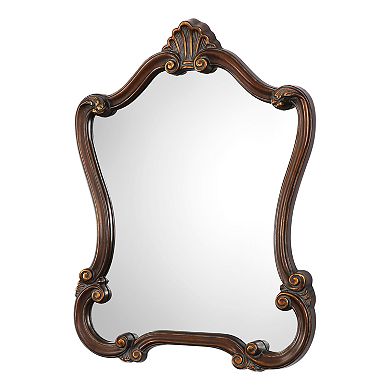 Lightly Distressed Bronze Finish Wall Mirror
