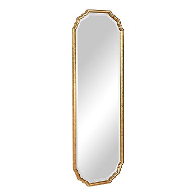 Elegant Curved Corners Metallic Gold Leaf Finish Wall Mirror