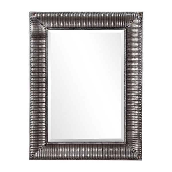 Raw Galvanized Metal Frame Wall Mirror