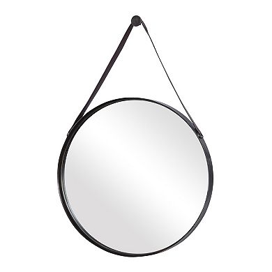 Antiqued Bronze Finish Metal Strap Mirror