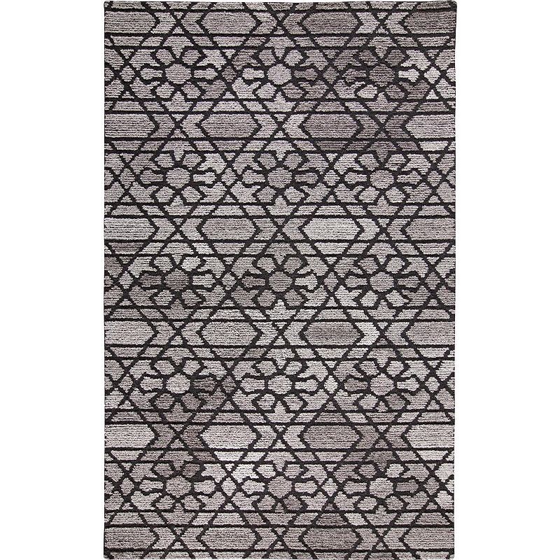 Weave & Wander Palatez Ornamental Area Rug, Grey, 8Ft Rnd