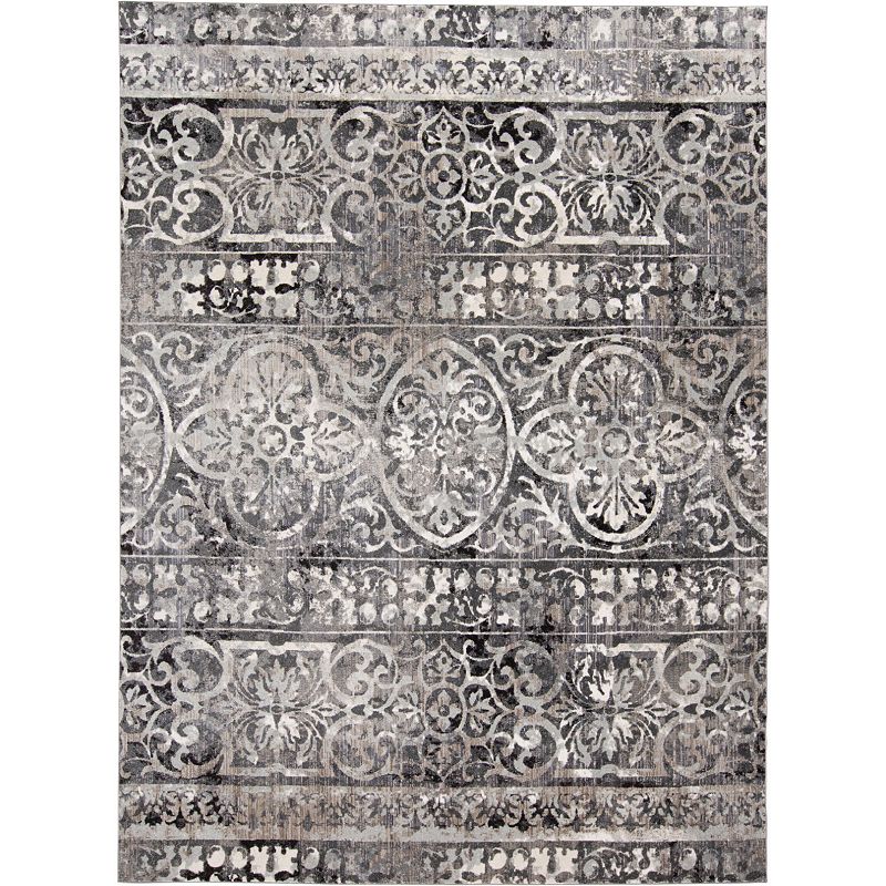 Weave & Wander Kiba Ornamental Area Rug, Grey, 2.5X8 Ft