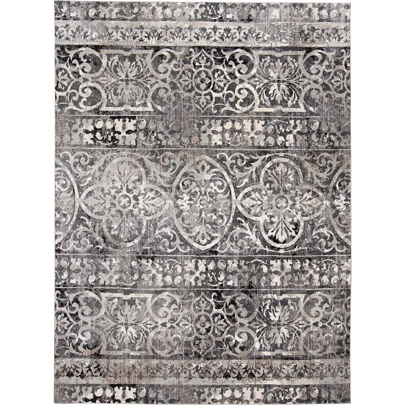 Weave & Wander Kiba Ornamental Area Rug, Grey, 4X6 Ft