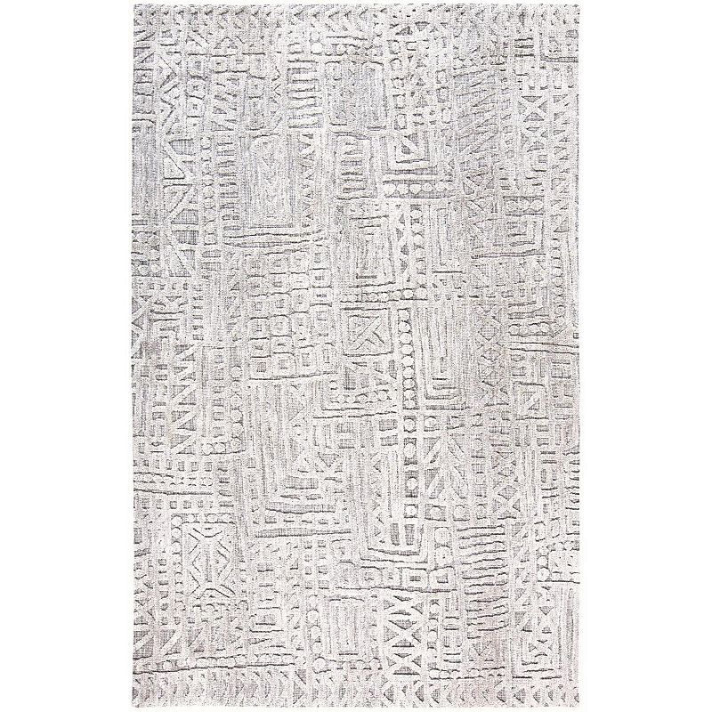 Weave & Wander Oliena Abstract Area Rug, Grey, 5X8 Ft