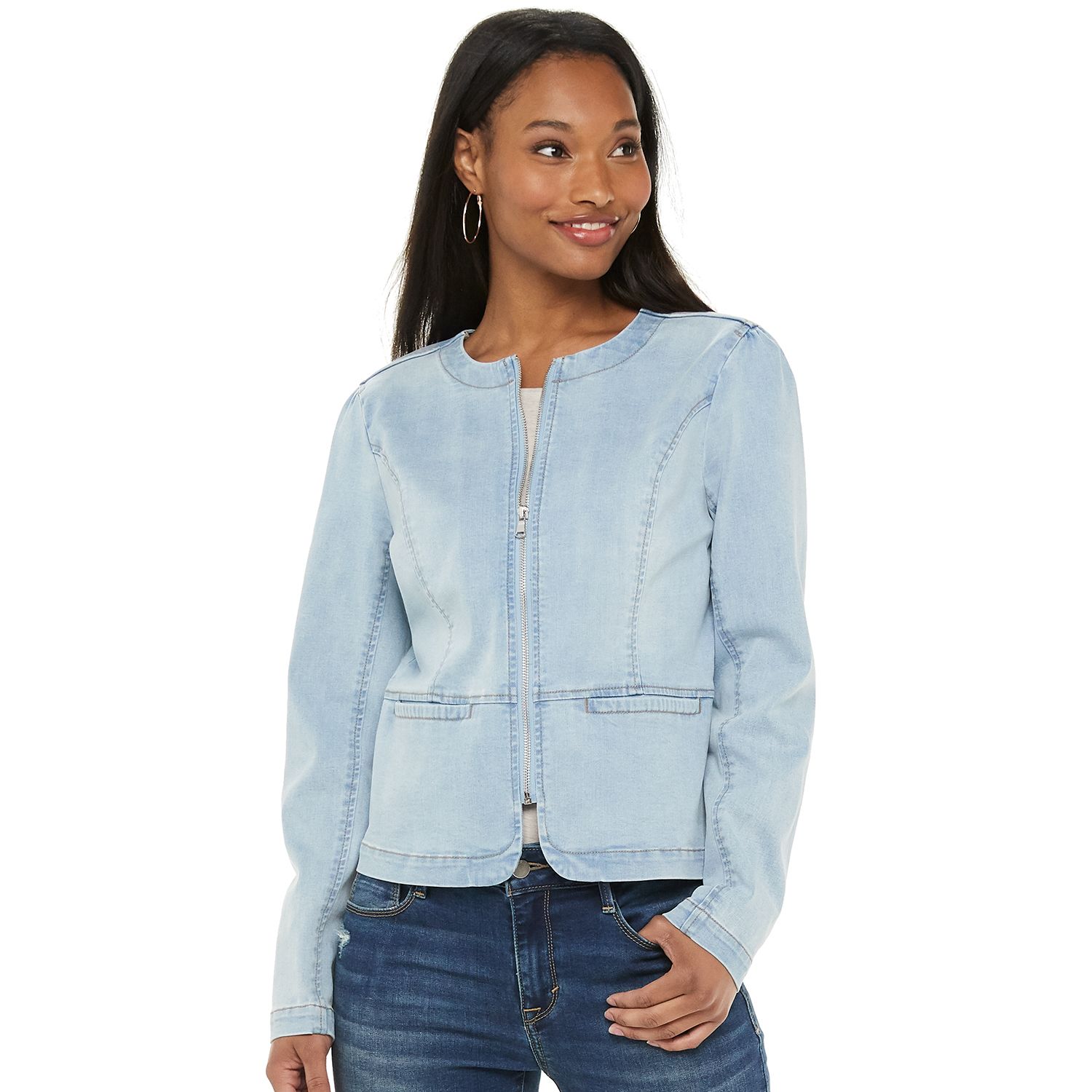 white jean jacket kohls