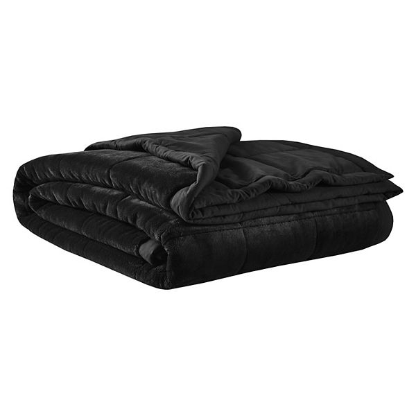 King Campbell Reversible HeiQ Smart Temperature Down Alternative Bed Blanket Black