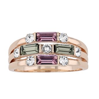 Brilliance Multi-Row Crystal Baguette Ring