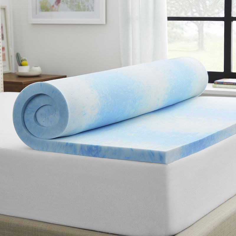 Sealy 2 Memory Foam Mattress Topper with Cover, White, King