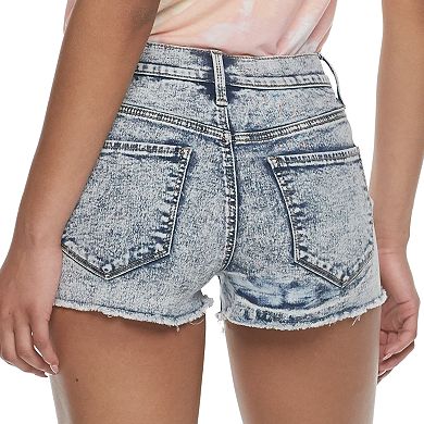 Juniors' Mudd High Rise Exposed Button Shorts