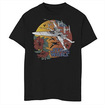 Boys 8-20 Star Wars The Rise of Skywalker Tropical X-Wing Graphic Tee