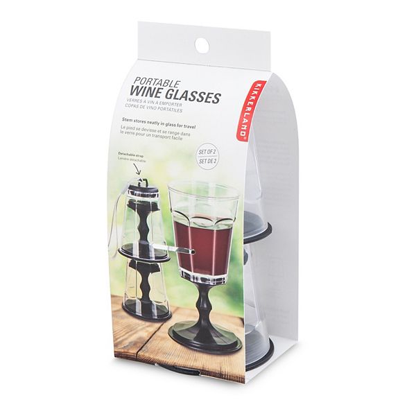 Kikkerland Stackable Wine Glass Set
