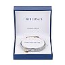 Brilliance Two-Tone "Love" Bar Bracelet with Crystal Accents
