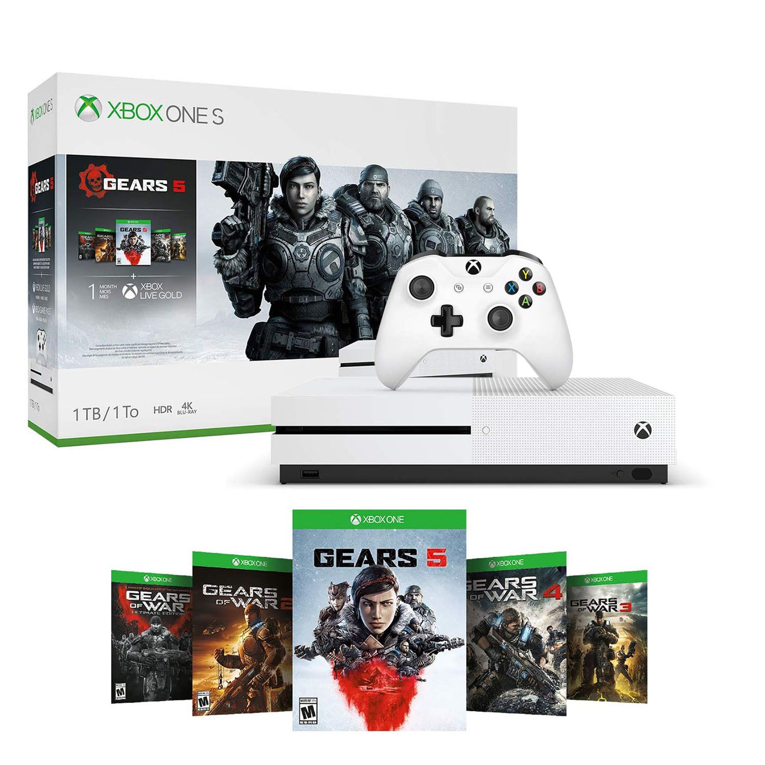 xbox one s gears of war 5 edition