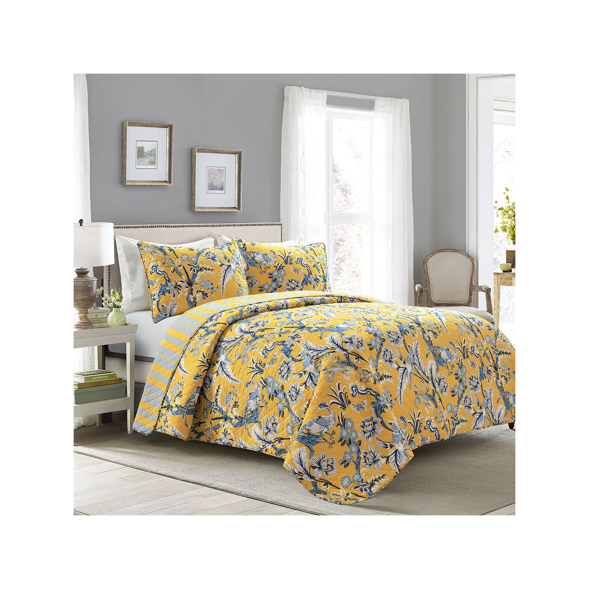 Lush Decor Dolores Quilt Set, Yellow