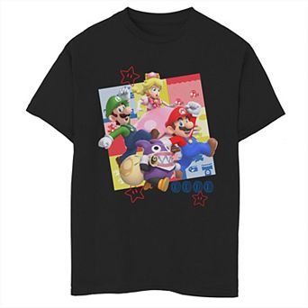 Boys 6-20 Nintendo Super Mario Character Panel Collage Graphic Tee