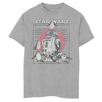 Boys 8-20 Star Wars Last Jedi Flock of Porgs Surround R2-D2 Graphic Tee