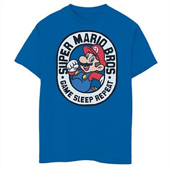Boys 6-20 Nintendo Super Mario Bros Game Sleep Repeat Portrait Graphic Tee
