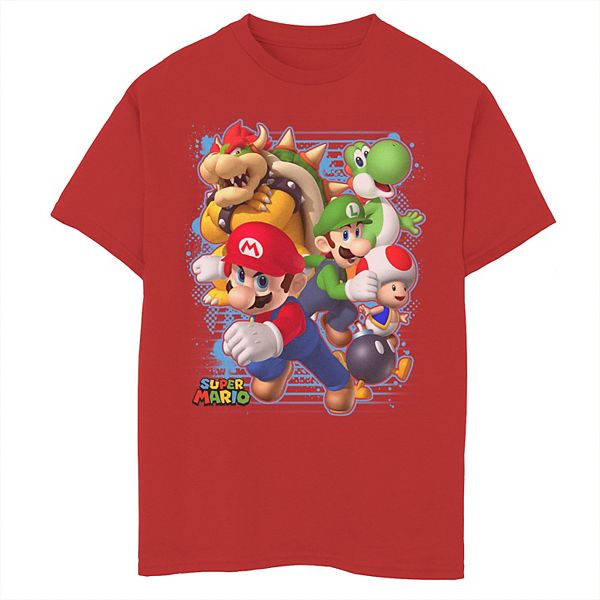 Boys 8-20 Nintendo Super Mario Luigi Bowser Paint Graphic Tee