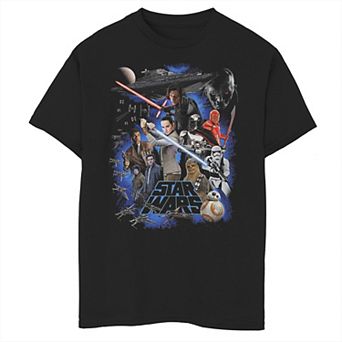 Boys 6-20 Star Wars Last Jedi Classic Epic Film Poster Graphic Tee