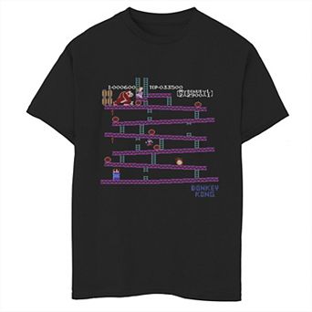 Boys 6-20 Nintendo Donkey Kong 8-Bit Side Scroll Graphic Tee