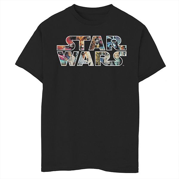 Boys 8 20 Star Wars Classic Movie Poster Logo Graphic Tee 5582