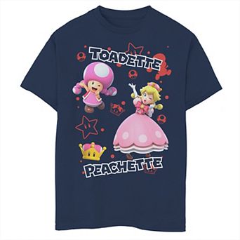 Boys 6-20 Nintendo Super Mario Peachette And Toadette Symbol Collage Portrait Graphic Tee