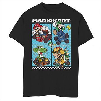 Boys 6-20 Nintendo Mario Kart Mario Luigi Yoshi Bowser Group Graphic Tee