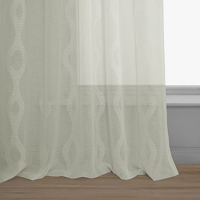 EFF 1-panel Vega Patterned Linen Sheer Window Curtain
